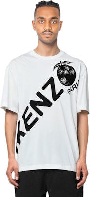 KENZO Camiseta Blanca con Logo Estampado y Manga Corta. FE55TS2804SY-02 Shop KENZO Camiseta Blanca con Logo Estampado y Manga Corta. FE55TS2804SY-02