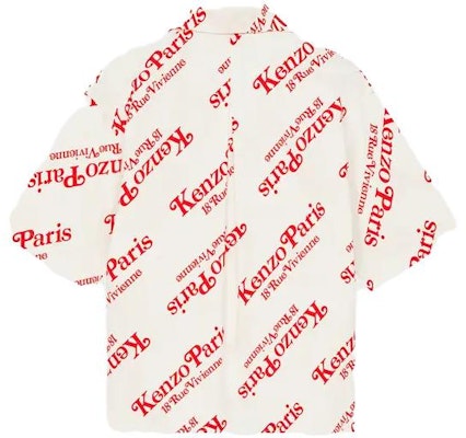 KENZO White Logo Short Sleeve Casual Button-Up Shirt FE55CH1119P4-02 Lookbook KENZO White Logo Short Sleeve Casual Button-Up Shirt FE55CH1119P4-02