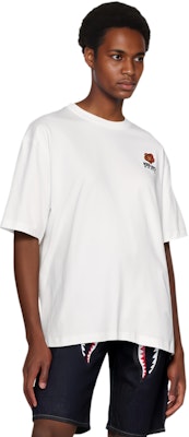 ケンゾー ホワイト 無地 ロゴ刺繍 クルーネック 半袖 Tシャツ FC65TS4124SG0-01 Lookbook ケンゾー ホワイト 無地 ロゴ刺繍 クルーネック 半袖 Tシャツ FC65TS4124SG0-01