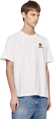 ケンゾー ホワイト 無地 ロゴ刺繍 クルーネック 半袖 Tシャツ FC65TS4124SG0-01 Shop ケンゾー ホワイト 無地 ロゴ刺繍 クルーネック 半袖 Tシャツ FC65TS4124SG0-01