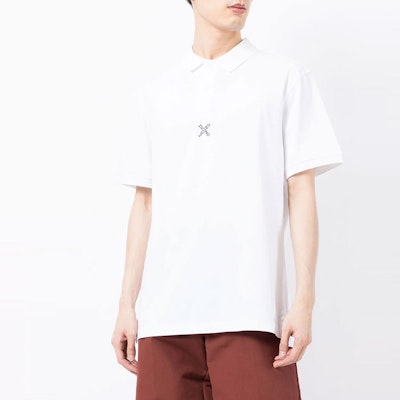 KENZO Polo Blanco de Manga Corta con Estampado de Logo en Cruz. FB65PO0514SK-01 Shop KENZO Polo Blanco de Manga Corta con Estampado de Logo en Cruz. FB65PO0514SK-01