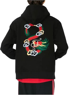 KENZO 'Year Of The Dragon' Black Embroidered Classic Hoodie Sweatshirt . FE55SW1634ME-99J Details for KENZO 'Year Of The Dragon' Black Embroidered Classic Hoodie Sweatshirt . FE55SW1634ME-99J