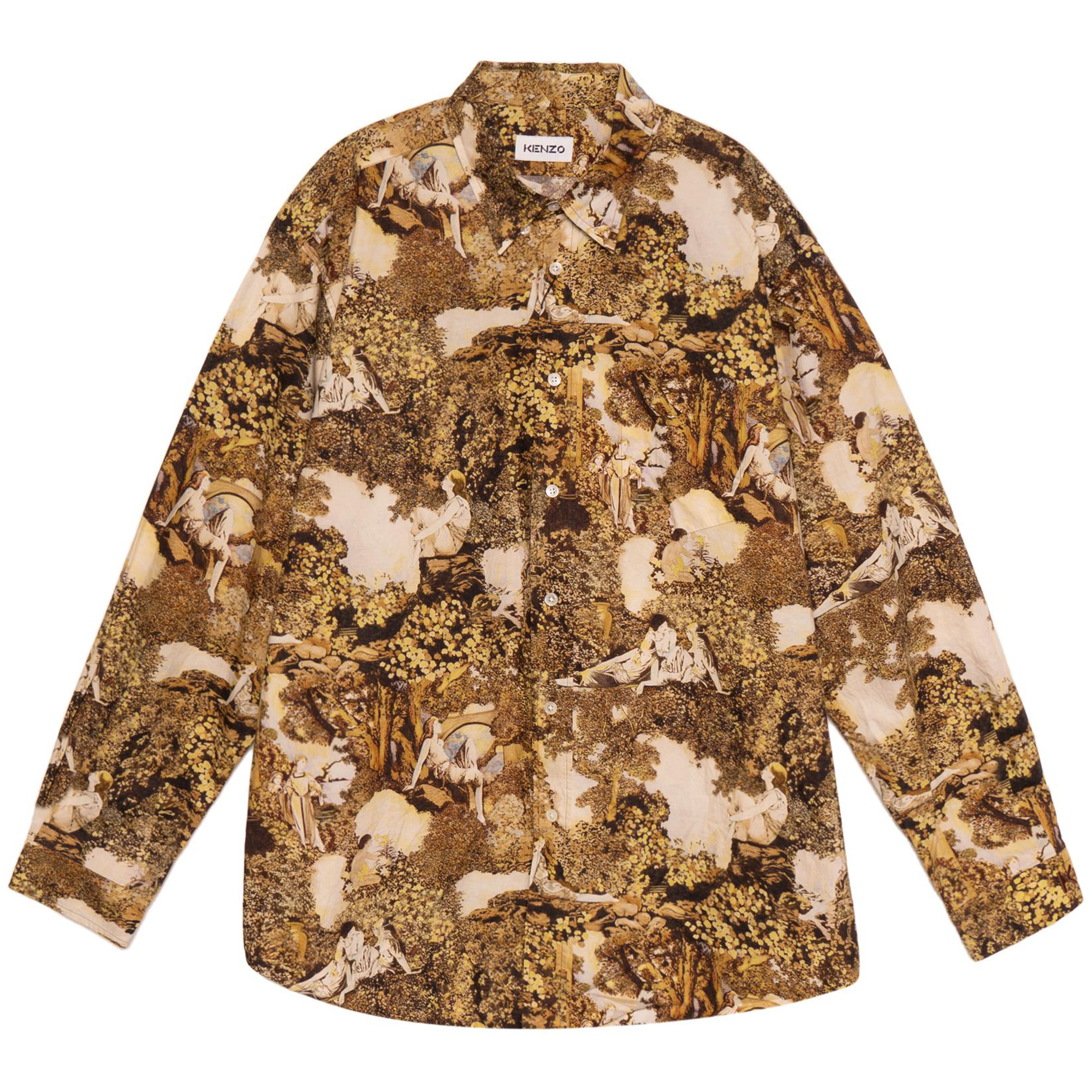 KENZO  Yellow Graphic Print Loose-Fit Long Sleeve Shirt FB65CH4259P4-14