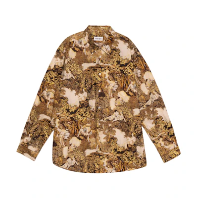 KENZO Yellow Graphic Print Loose-Fit Long Sleeve Shirt FB65CH4259P4-14