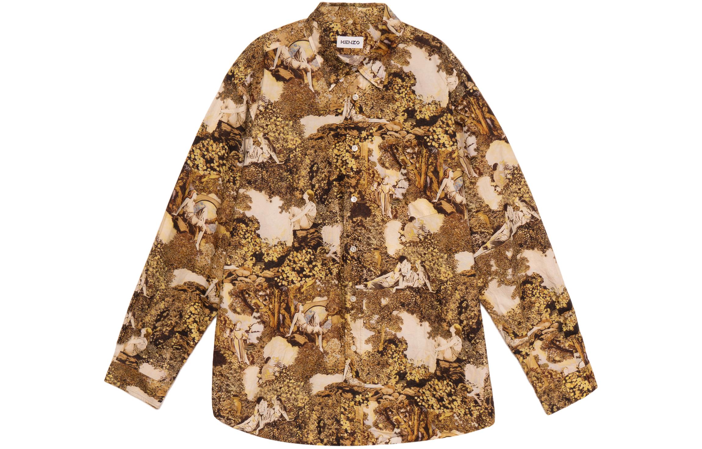 Order 겐조 옐로우 그래픽 프린트 루즈핏 긴팔 셔츠 FB65CH4259P4-14