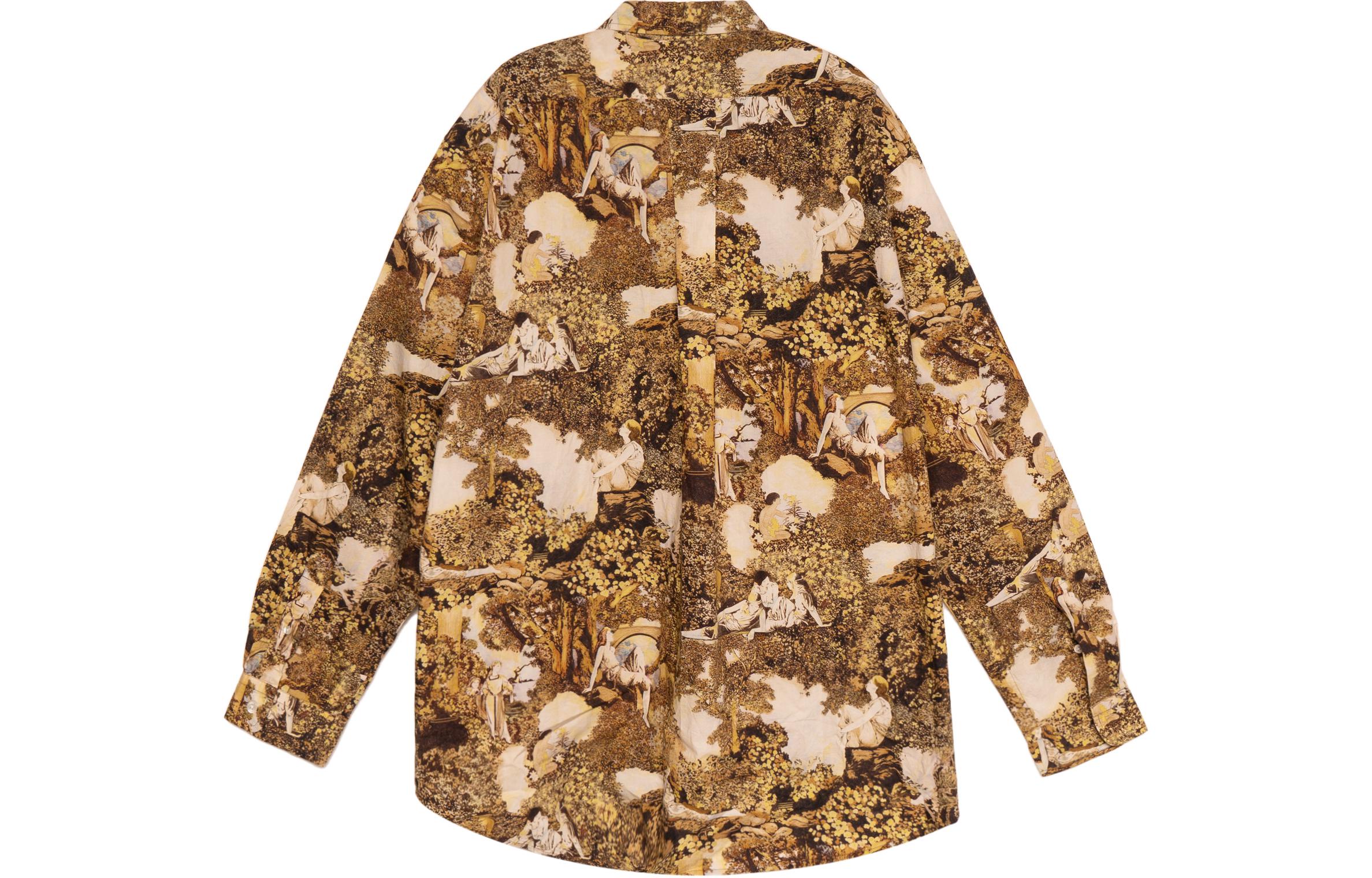 Lookbook 겐조 옐로우 그래픽 프린트 루즈핏 긴팔 셔츠 FB65CH4259P4-14