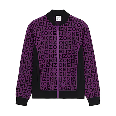 KENZO All-Over Logo Patchwork Jacket Men’s Purple FB65BL6383SC-83