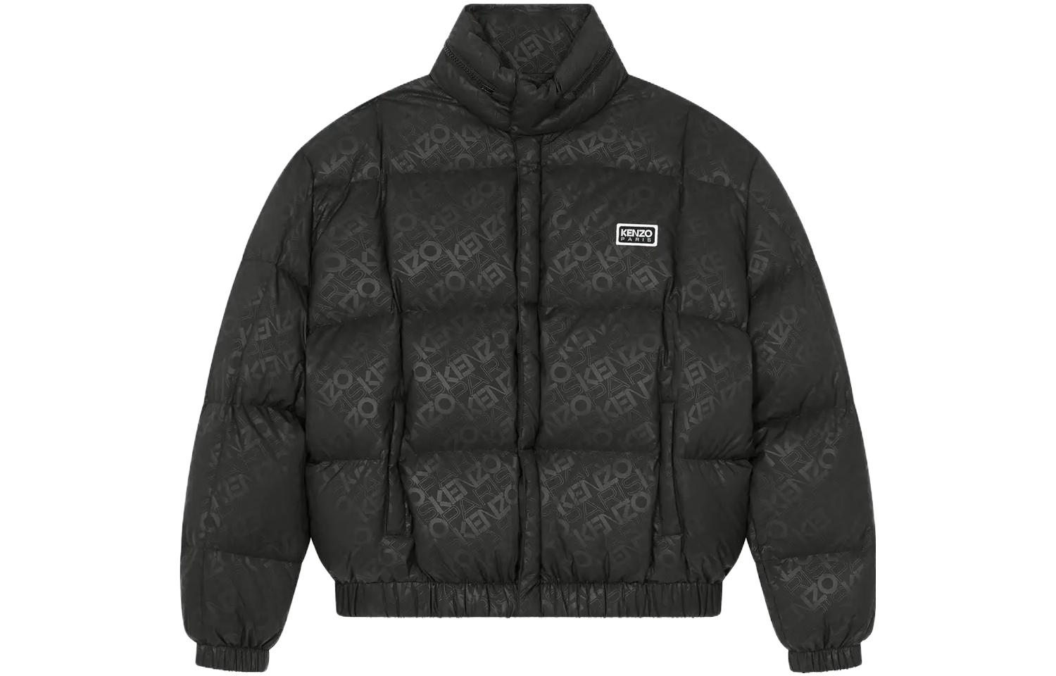 KENZO Allover Logo Hoodie Jacket Black Mens FD65OU1339MC-99J