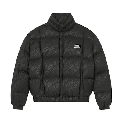 KENZO Allover Logo Hoodie Jacket Black Mens FD65OU1339MC-99J