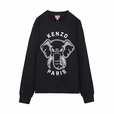 KENZO Animal Alphabet Graphic Crewneck Sweatshirt - Black 5SW0474-MF