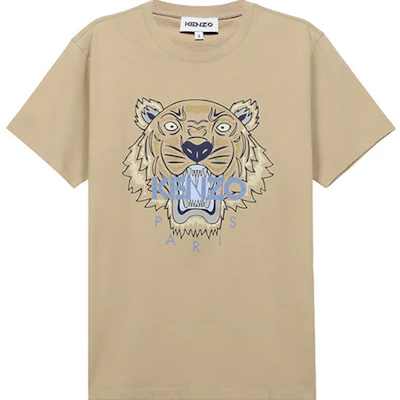 KENZO Beige Tiger Graphic Crewneck T-Shirt FB55TS0204YA-11 Order KENZO Beige Tiger Graphic Crewneck T-Shirt FB55TS0204YA-11