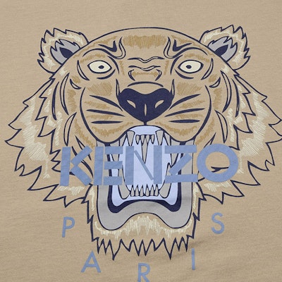 KENZO Beige Tiger Graphic Crewneck T-Shirt FB55TS0204YA-11 Cheap KENZO Beige Tiger Graphic Crewneck T-Shirt FB55TS0204YA-11