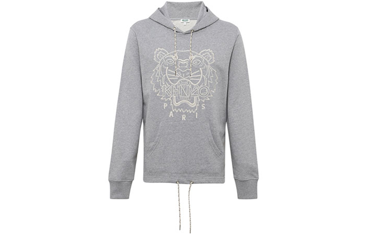 KENZO Big Tiger Head Cotton Hoodie Light Grey F965SW4434X5-94