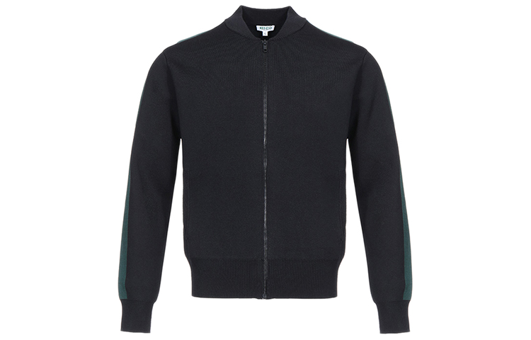 KENZO Black and Green Color Block Knit Jacket F965BL8053BF-99