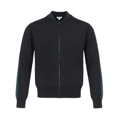 KENZO Black and Green Color Block Knit Jacket F965BL8053BF-99