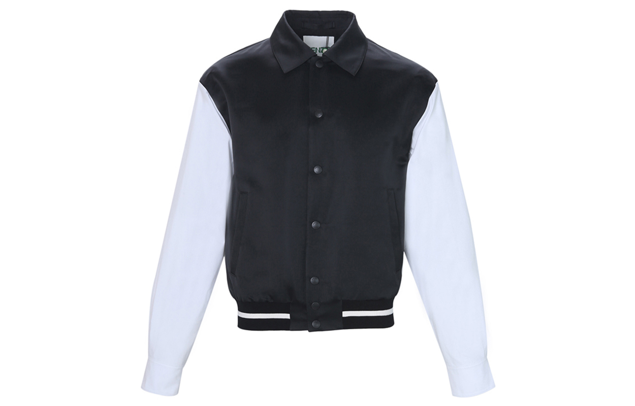 KENZO Black and White Colorblock Polo Collar Jacket FA55BL1961NS-99