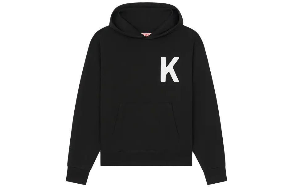 KENZO Black Animal Alphabet Print Hoodie with Pocket FE55SW1904MF-99
