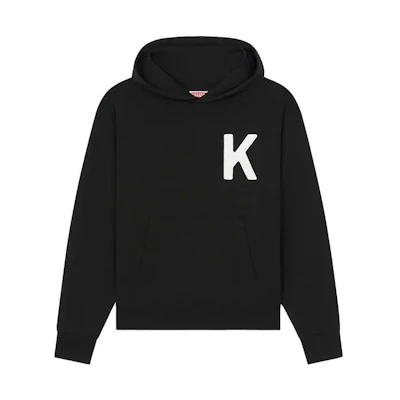 KENZO Black Animal Alphabet Print Hoodie with Pocket FE55SW1904MF-99