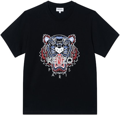 KENZO Kaos Hitam Classic Tiger Head Graphic. FA55TS0504YA-99 Order KENZO Kaos Hitam Classic Tiger Head Graphic. FA55TS0504YA-99