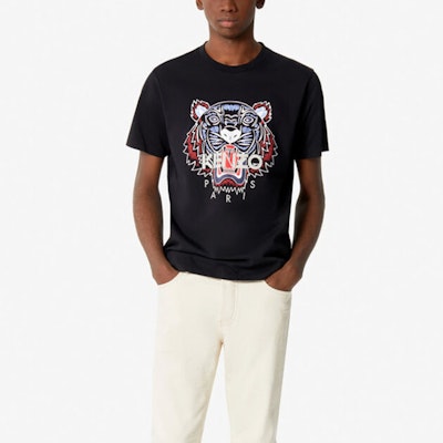 KENZO Kaos Hitam Classic Tiger Head Graphic. FA55TS0504YA-99 Details for KENZO Kaos Hitam Classic Tiger Head Graphic. FA55TS0504YA-99