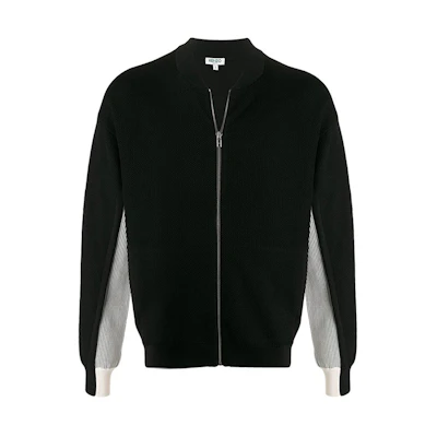 KENZO Black Color-Block Striped Print Zip Jacket FA55BL5133BB-99