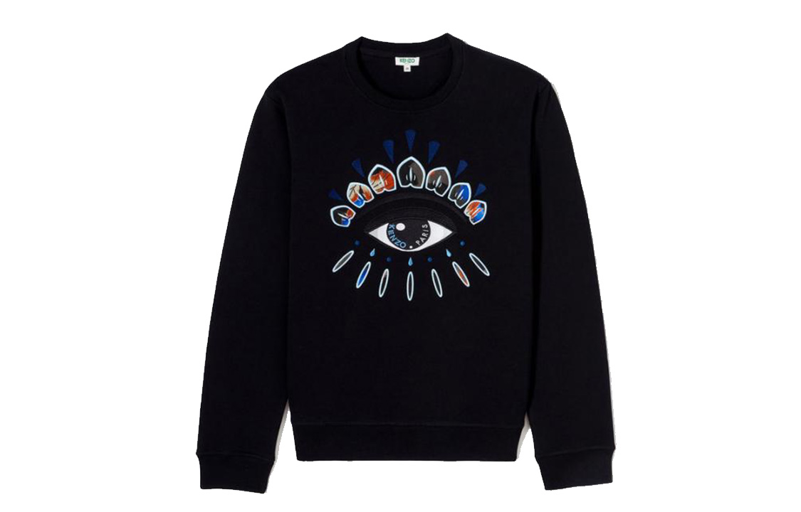 KENZO Black Cotton Eye Embroidered Sweatshirt F86-5SW092-4XK-99