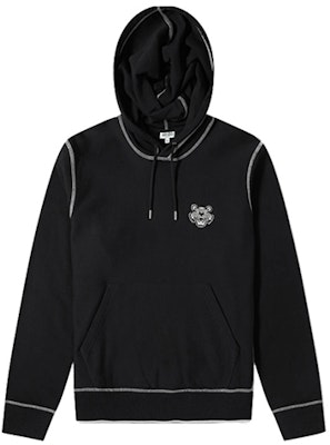 KENZO黑色小虎頭刺繡棉質連帽上衣 F965SW3604MD-99 Order KENZO黑色小虎頭刺繡棉質連帽上衣 F965SW3604MD-99