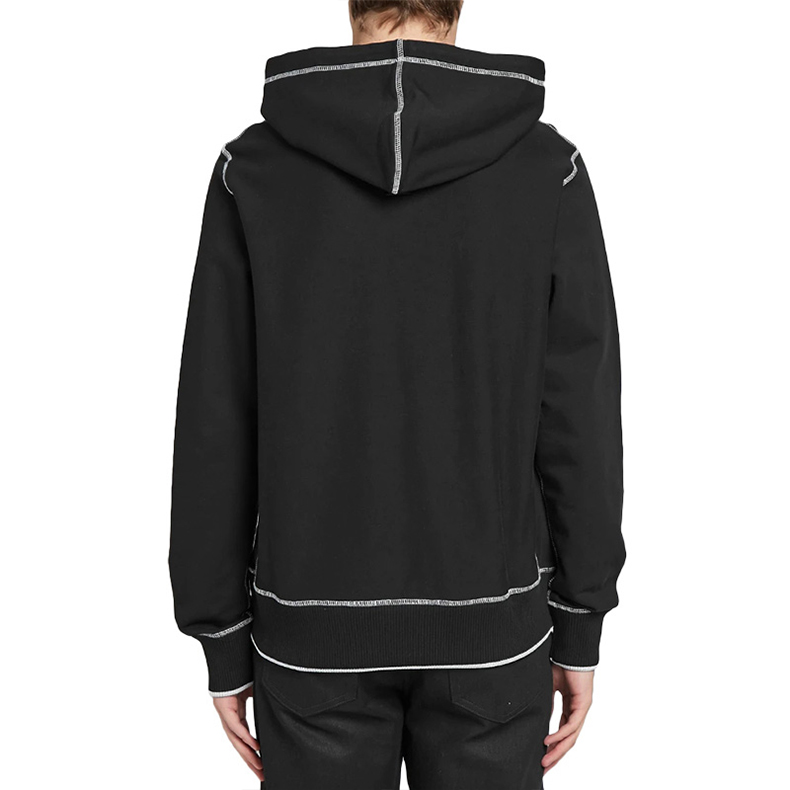 Shop KENZO黑色小虎頭刺繡棉質連帽上衣 F965SW3604MD-99