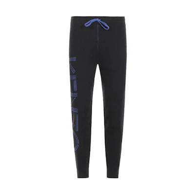 KENZO Black Cotton Sweatpants with Logo Print F955PA8163BA-99