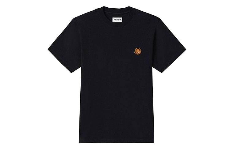 KENZO Black Cotton T-Shirt with Small Tiger Head Pattern FA65TS0034SJ-99 圖 2