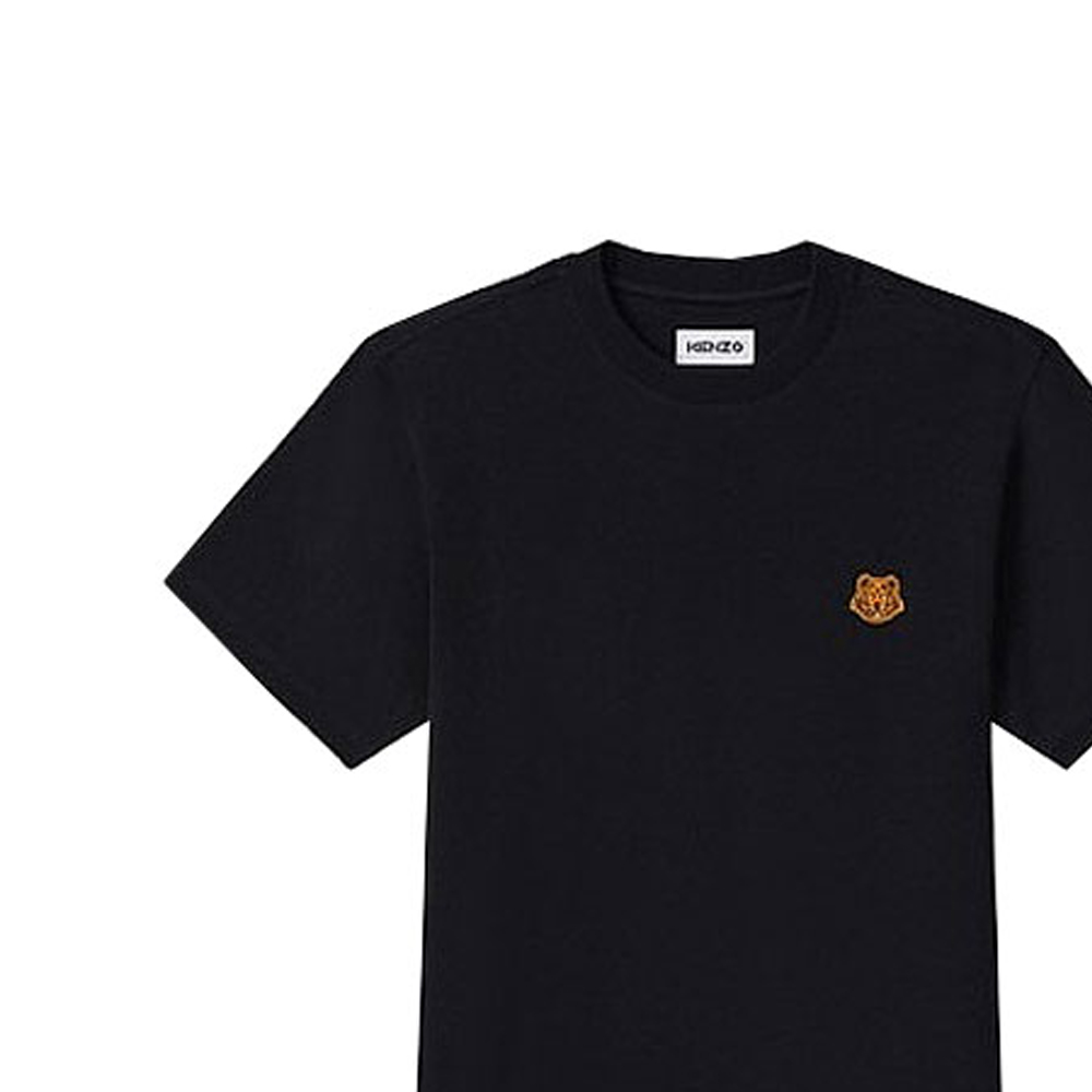 KENZO Black Cotton T-Shirt with Small Tiger Head Pattern FA65TS0034SJ-99 圖 5