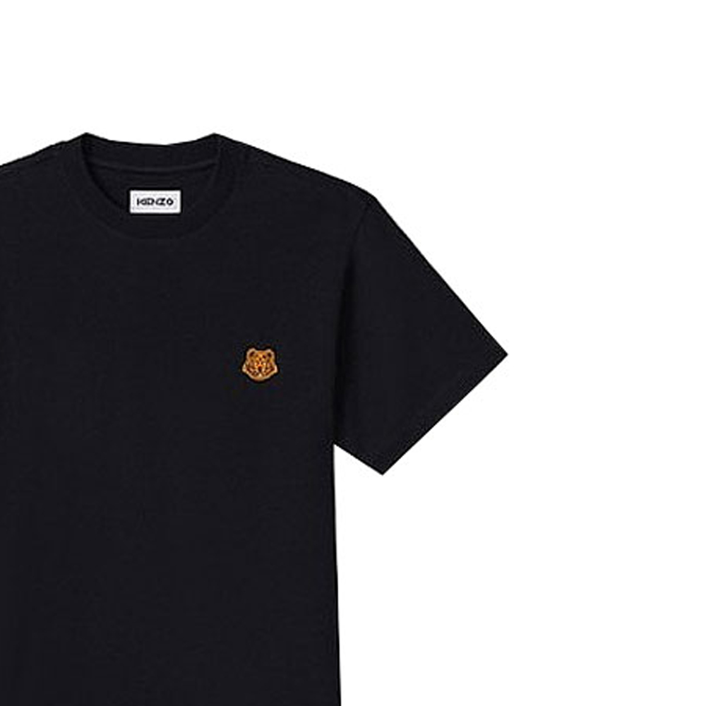 KENZO Black Cotton T-Shirt with Small Tiger Head Pattern FA65TS0034SJ-99 圖 7