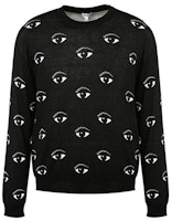 KENZO Black Crewneck Patterned Knit Sweater FA55PU5023XF-99 KENZO Black Crewneck Patterned Knit Sweater FA55PU5023XF-99