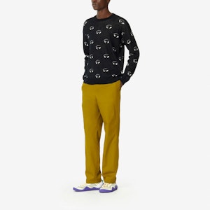 KENZO 黑色圓領圖案針織毛衣 FA55PU5023XF-99 Sizing KENZO 黑色圓領圖案針織毛衣 FA55PU5023XF-99