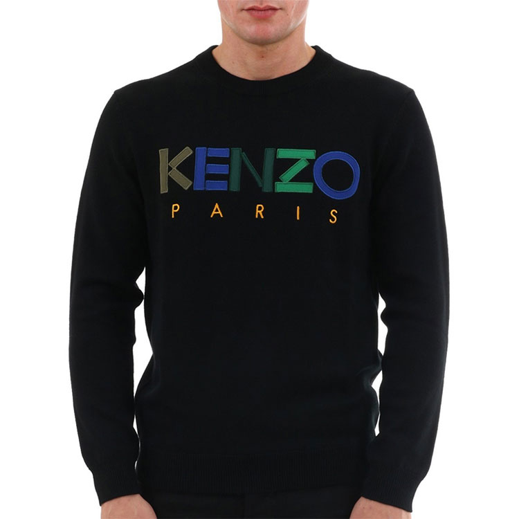 KENZO Black Crewneck Sweater with Letter Print F965PU2173LC-99 圖 4