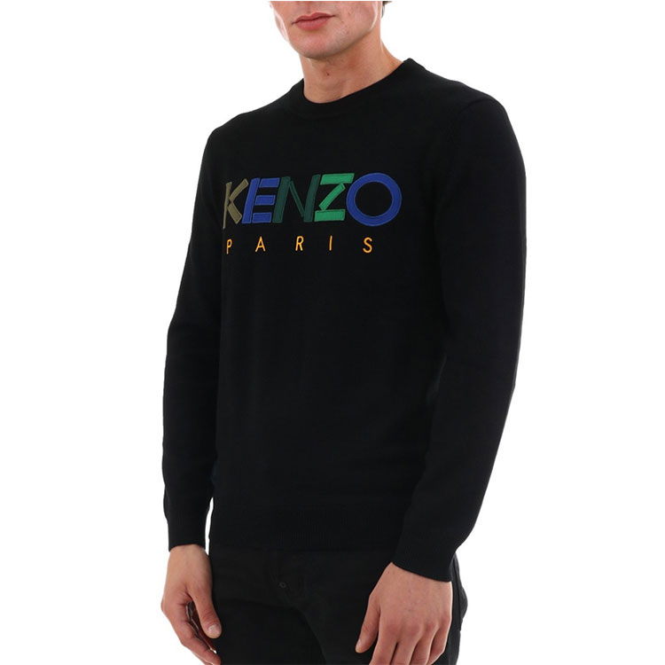 KENZO Black Crewneck Sweater with Letter Print F965PU2173LC-99 圖 6