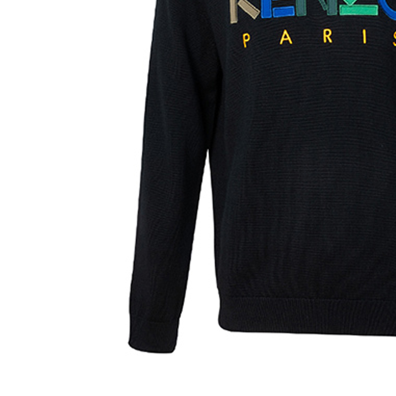 KENZO Black Crewneck Sweater with Letter Print F965PU2173LC-99 圖 7