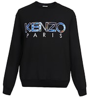 KENZO Black Crewneck Sweatshirt with Logo Embroidery F965SW6041RH-99 KENZO Black Crewneck Sweatshirt with Logo Embroidery F965SW6041RH-99