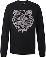 KENZO Black Crewneck Sweatshirt with Logo Tiger Embroidery. FB65SW1244XF-99 KENZO Black Crewneck Sweatshirt with Logo Tiger Embroidery. FB65SW1244XF-99