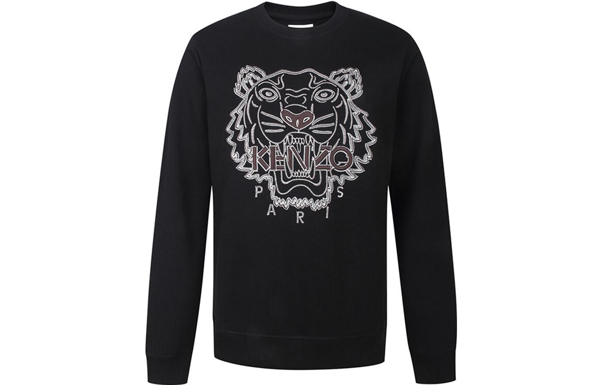 Order KENZO Sweatshirt Hitam Crewneck Bordir Logo Harimau. FB65SW1244XF-99