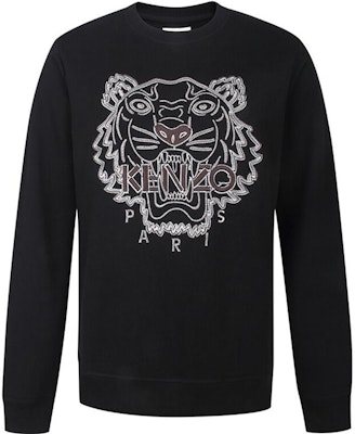 KENZO Sweatshirt Hitam Crewneck Bordir Logo Harimau. FB65SW1244XF-99 Order KENZO Sweatshirt Hitam Crewneck Bordir Logo Harimau. FB65SW1244XF-99