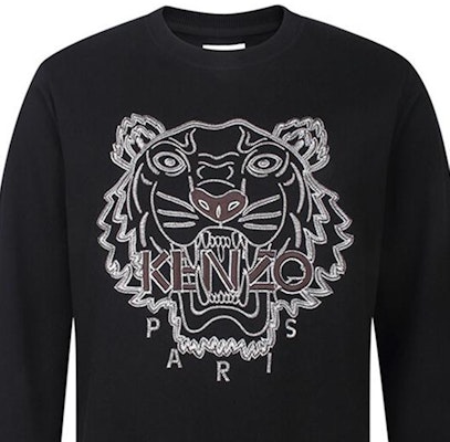 KENZO Sweatshirt Hitam Crewneck Bordir Logo Harimau. FB65SW1244XF-99 Sizing KENZO Sweatshirt Hitam Crewneck Bordir Logo Harimau. FB65SW1244XF-99