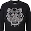 Sizing KENZO Sweatshirt Hitam Crewneck Bordir Logo Harimau. FB65SW1244XF-99