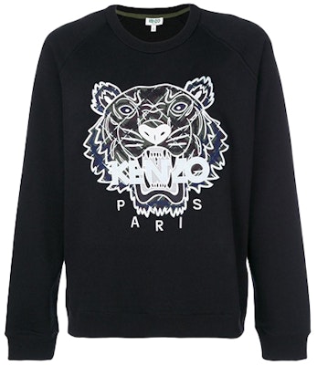 KENZO 黑色虎頭標誌圓領運動衫 F765SW1194XG-99 Order KENZO 黑色虎頭標誌圓領運動衫 F765SW1194XG-99