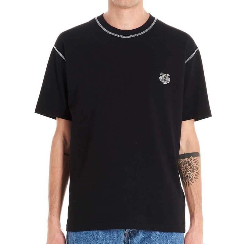 KENZO Black Embroidered Tiger Head Crew Neck T-Shirt FA5-5TS081-4BD-99 圖 4