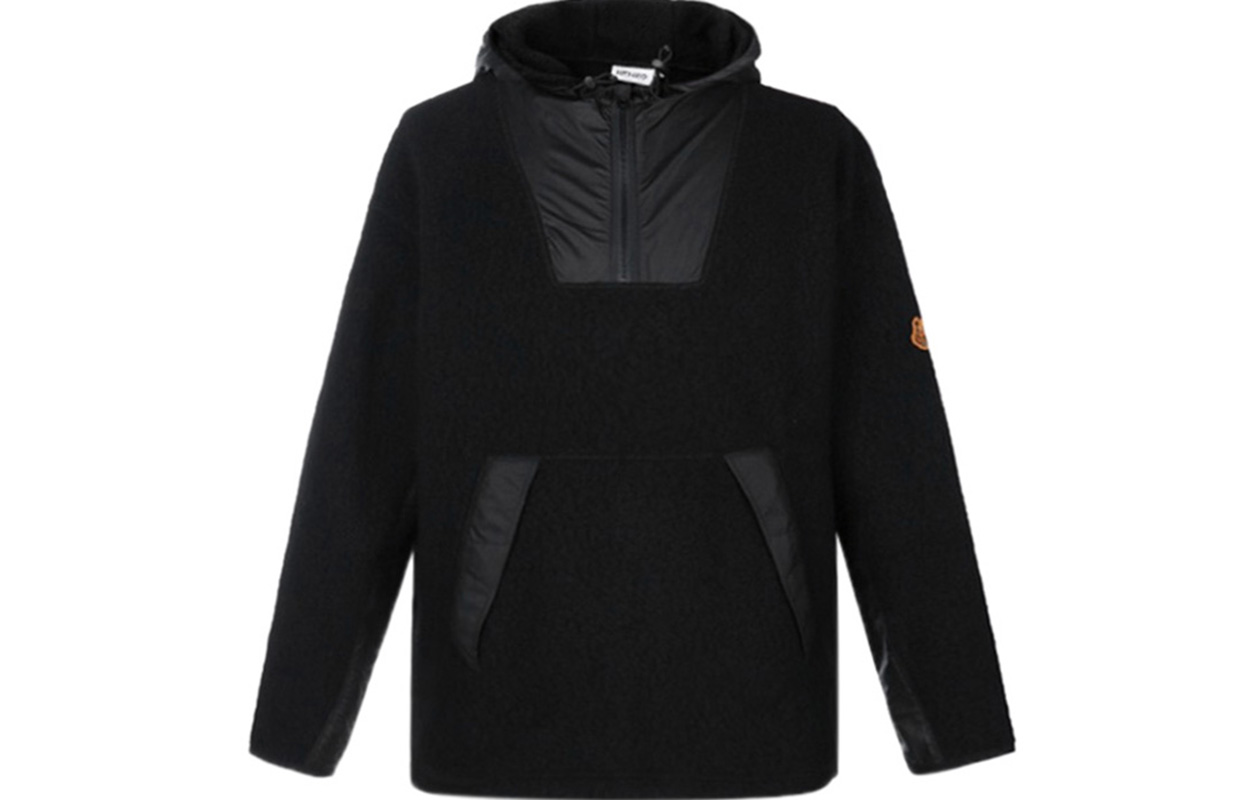 KENZO Black Embroidered Tiger Head Logo Hoodie FA65BL7104ML-99