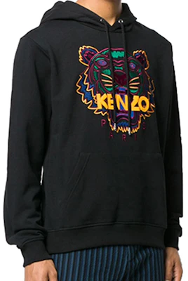 KENZO Black Embroidered Tiger Hoodie F96-5SW415-4XA-99 Lookbook KENZO Black Embroidered Tiger Hoodie F96-5SW415-4XA-99