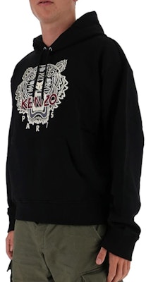 KENZO 黑色刺繡虎頭連帽衫 FA65SW3114XV-99 Purchase KENZO 黑色刺繡虎頭連帽衫 FA65SW3114XV-99