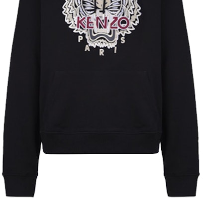 KENZO 黑色刺繡虎頭連帽衫 FA65SW3114XV-99 Sizing KENZO 黑色刺繡虎頭連帽衫 FA65SW3114XV-99