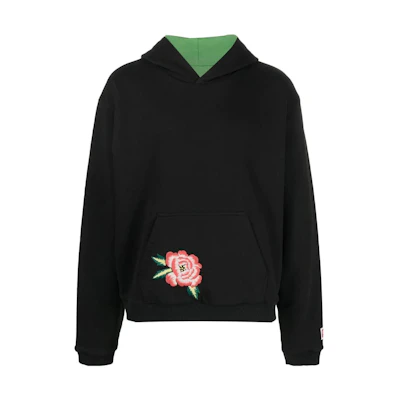 KENZO Black Floral Embroidered Hoodie FC65SW4324MF-99J